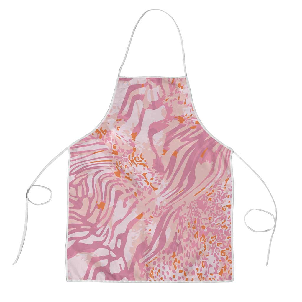African Zebra Leopard Pattern Apron Blush Savannah