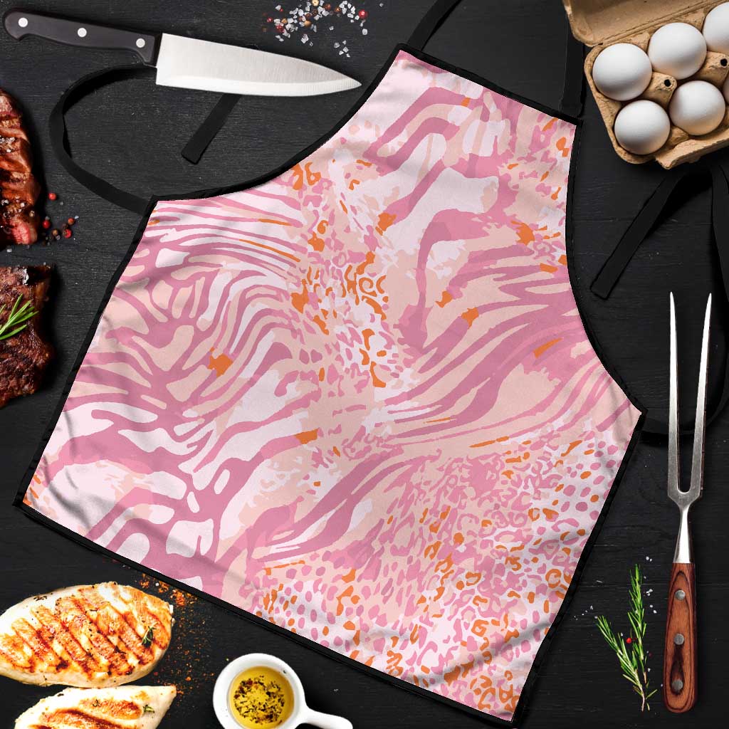 African Zebra Leopard Pattern Apron Blush Savannah