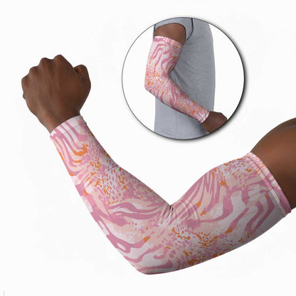 African Zebra Leopard Pattern Arm Sleeves Blush Savannah
