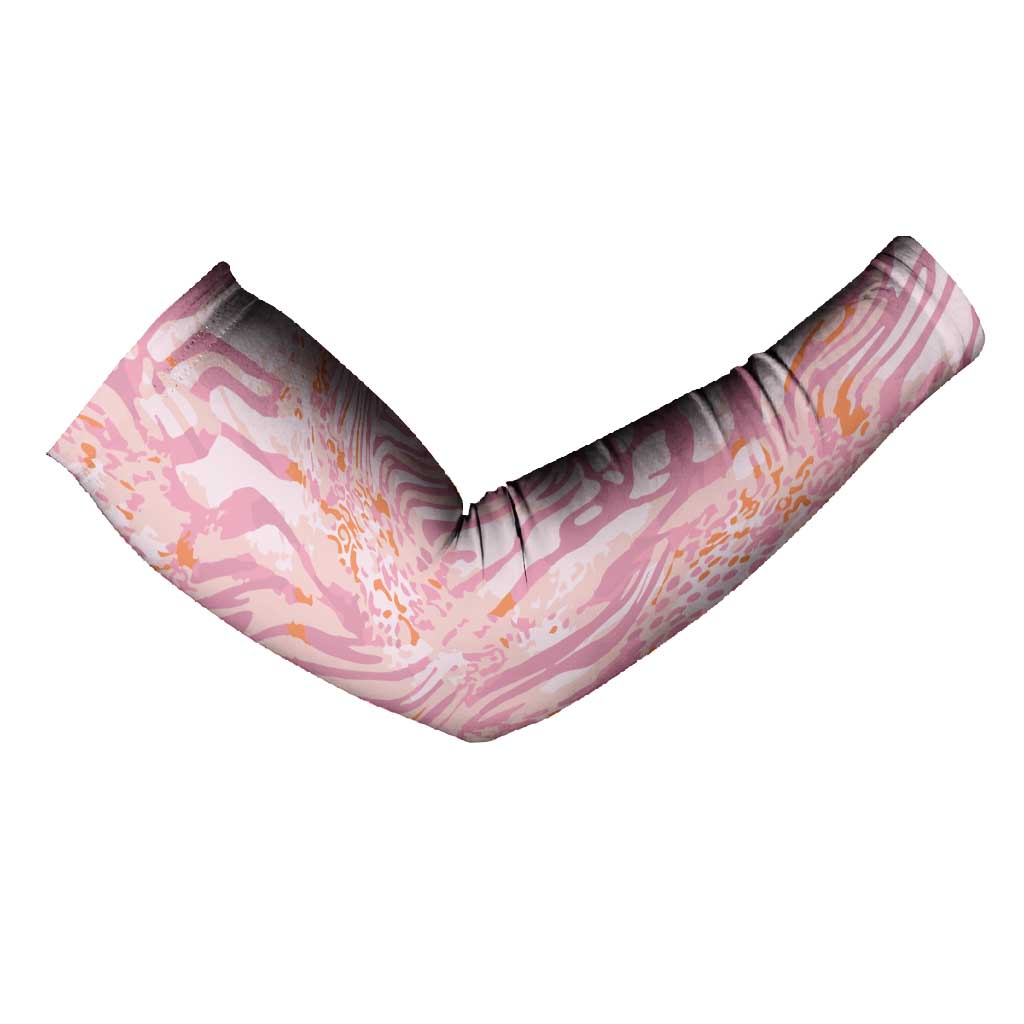 African Zebra Leopard Pattern Arm Sleeves Blush Savannah