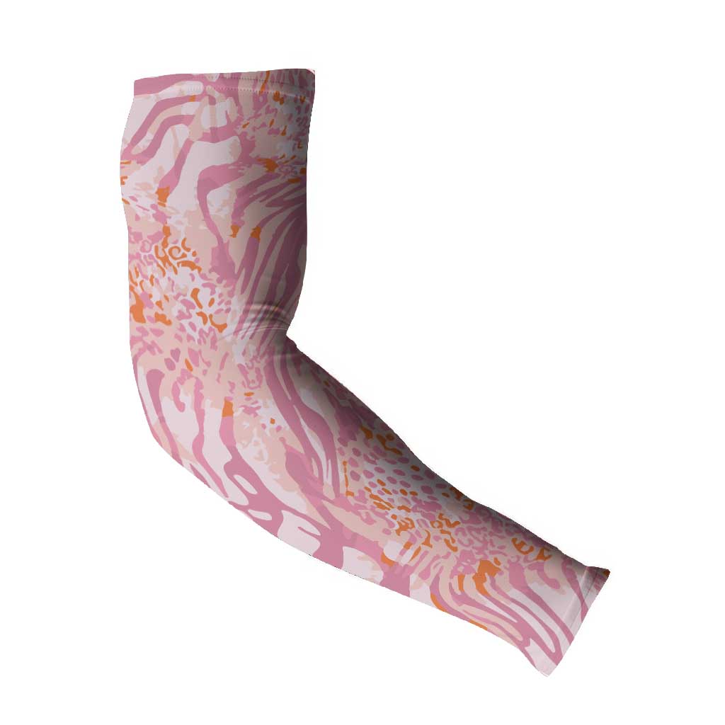 African Zebra Leopard Pattern Arm Sleeves Blush Savannah