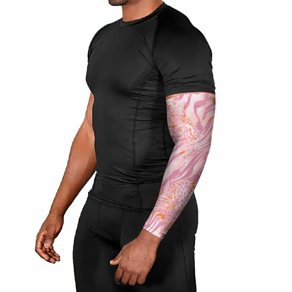 African Zebra Leopard Pattern Arm Sleeves Blush Savannah