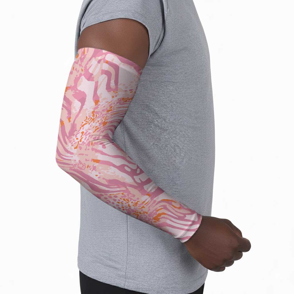 African Zebra Leopard Pattern Arm Sleeves Blush Savannah