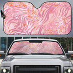 African Zebra Leopard Pattern Auto Sun Shade Blush Savannah