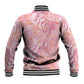 African Zebra Leopard Pattern Baseball Jacket Blush Savannah