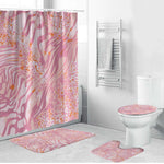 African Zebra Leopard Pattern Bathroom Set Blush Savannah