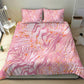 African Zebra Leopard Pattern Bedding Set Blush Savannah