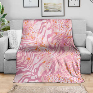 African Zebra Leopard Pattern Blanket Blush Savannah