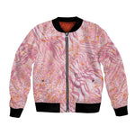 African Zebra Leopard Pattern Bomber Jacket Blush Savannah