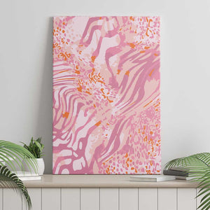African Zebra Leopard Pattern Canvas Wall Art Blush Savannah