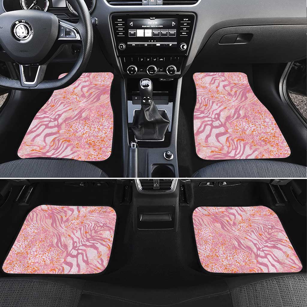 African Zebra Leopard Pattern Car Mats Blush Savannah