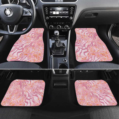 African Zebra Leopard Pattern Car Mats Blush Savannah