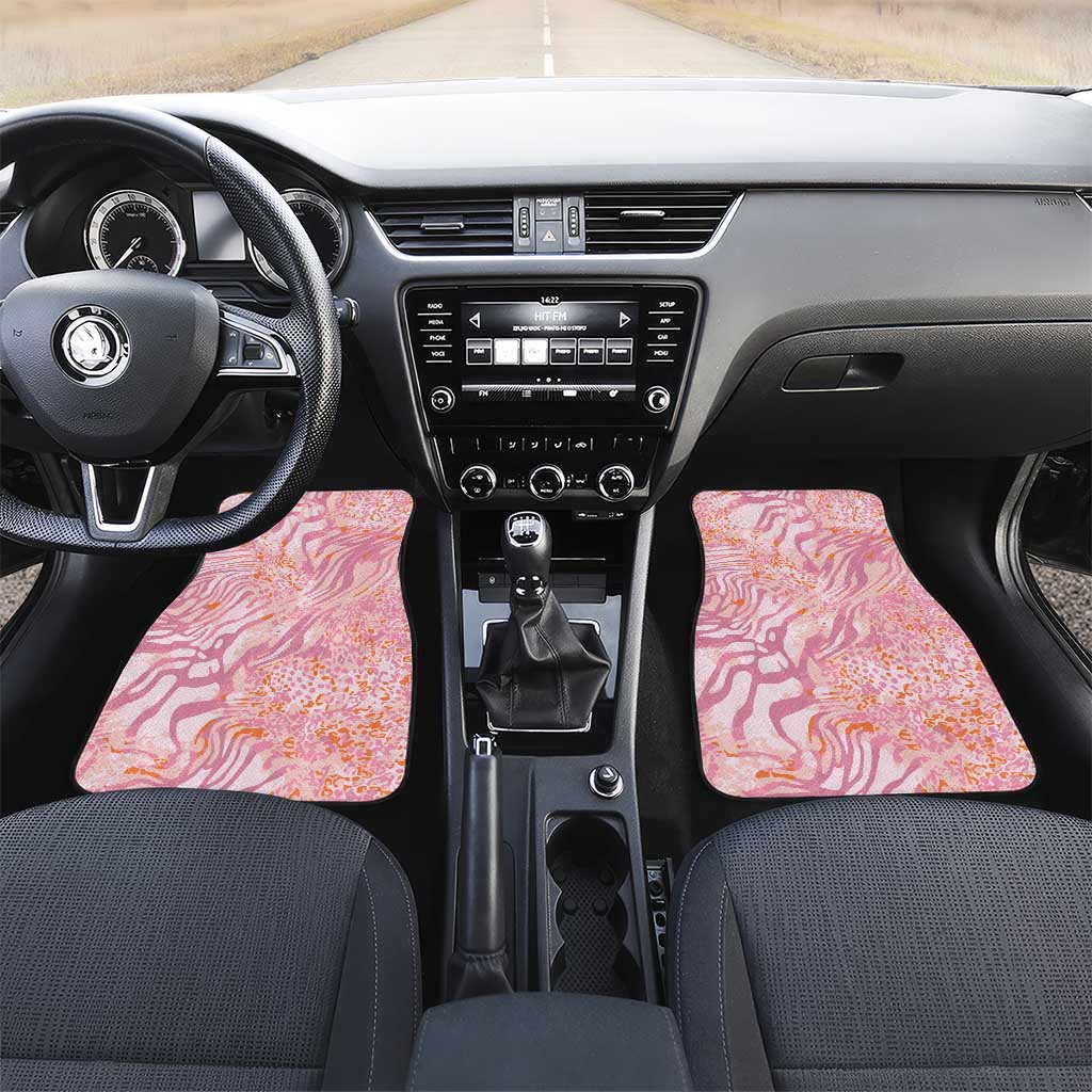 African Zebra Leopard Pattern Car Mats Blush Savannah