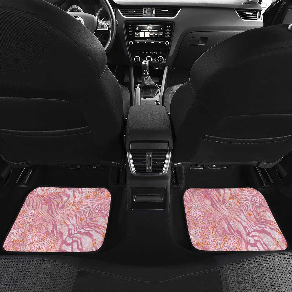 African Zebra Leopard Pattern Car Mats Blush Savannah