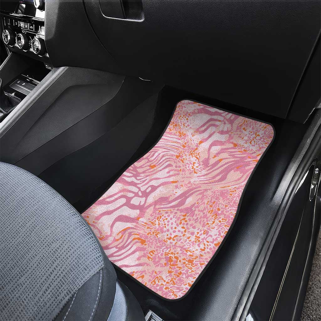 African Zebra Leopard Pattern Car Mats Blush Savannah