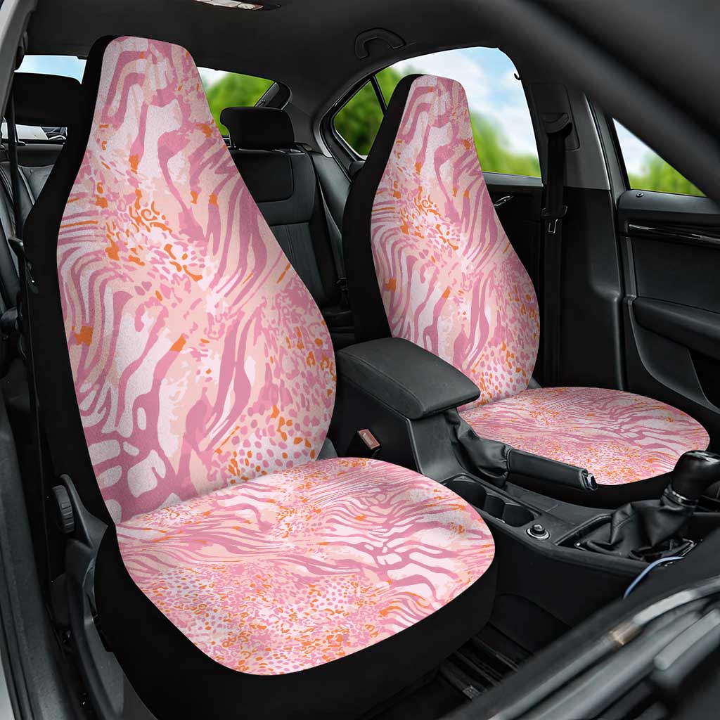 African Zebra Leopard Pattern Car Seat Cover Blush Savannah