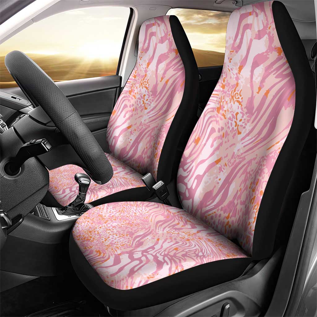 African Zebra Leopard Pattern Car Seat Cover Blush Savannah