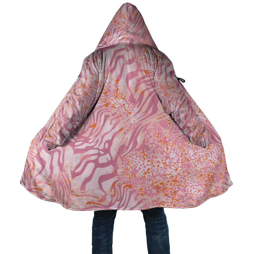 African Zebra Leopard Pattern Cloak Blush Savannah