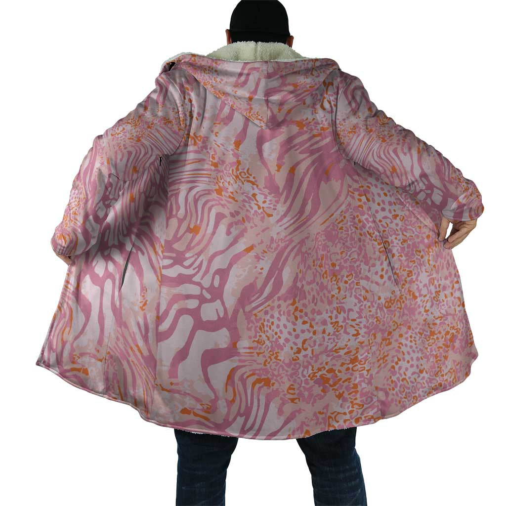 African Zebra Leopard Pattern Cloak Blush Savannah