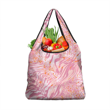 African Zebra Leopard Pattern Grocery Bag Blush Savannah