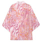 African Zebra Leopard Pattern Kimono Blush Savannah