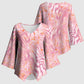 African Zebra Leopard Pattern Kimono Sleeve Blouse Blush Savannah