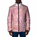 African Zebra Leopard Pattern Padded Jacket Blush Savannah