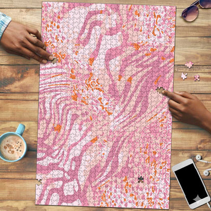 African Zebra Leopard Pattern Puzzle Blush Savannah