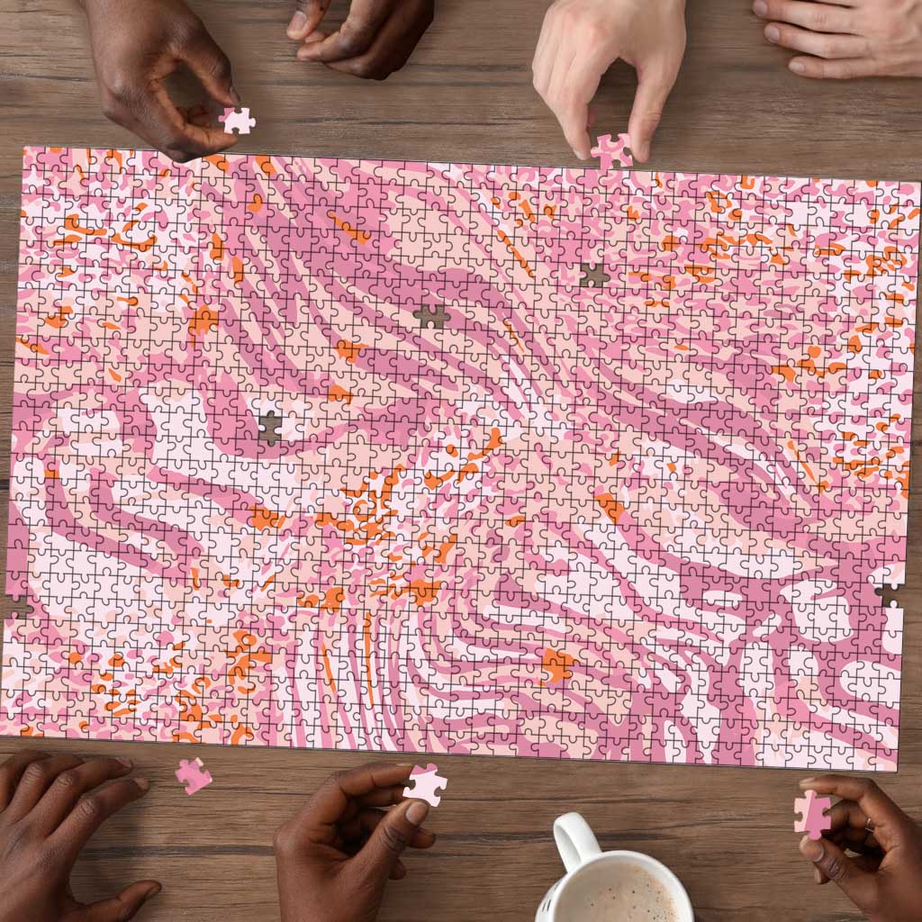 African Zebra Leopard Pattern Puzzle Blush Savannah