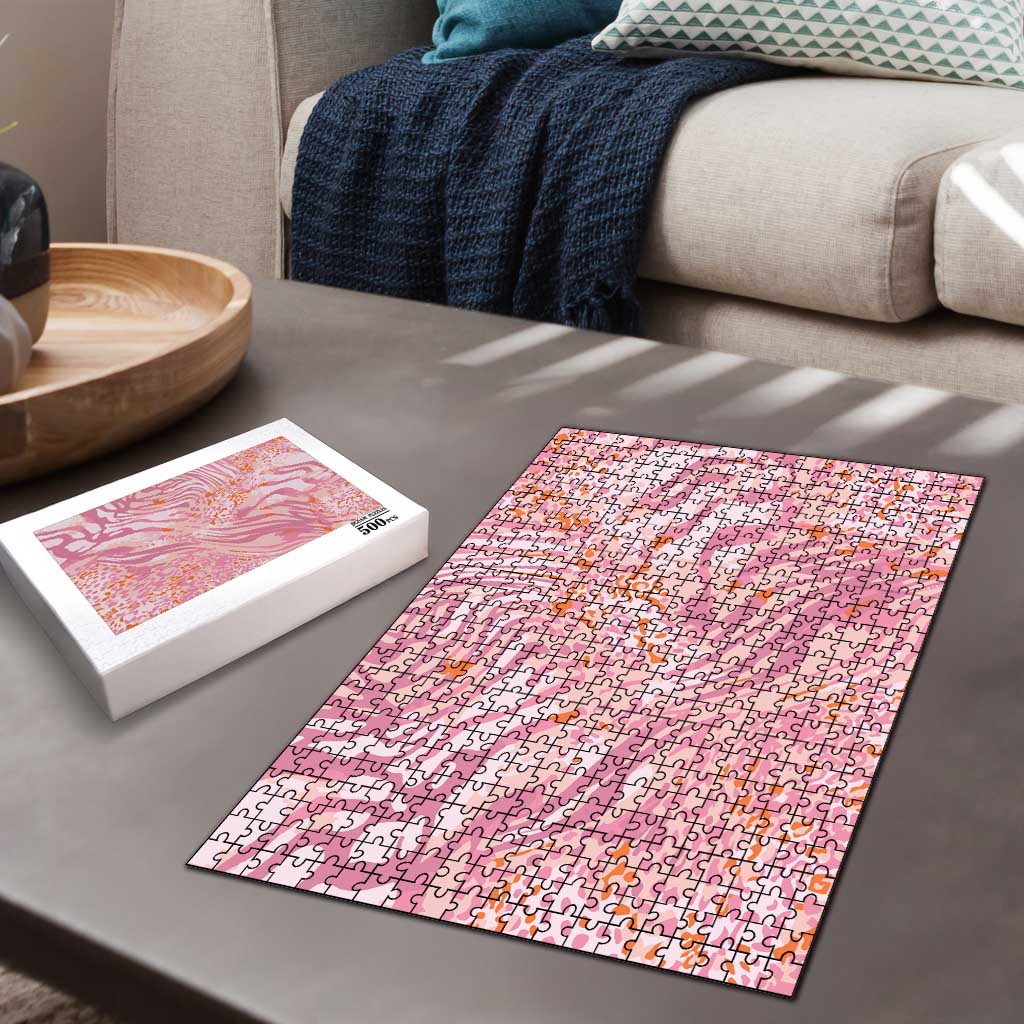 African Zebra Leopard Pattern Puzzle Blush Savannah