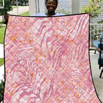 African Zebra Leopard Pattern Quilt Blush Savannah