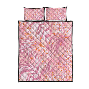 African Zebra Leopard Pattern Quilt Bed Set Blush Savannah