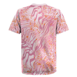 African Zebra Leopard Pattern Rugby Jersey Blush Savannah