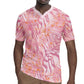 African Zebra Leopard Pattern Rugby Jersey Blush Savannah