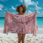 African Zebra Leopard Pattern Sarong Blush Savannah