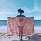 African Zebra Leopard Pattern Sarong Blush Savannah