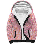 African Zebra Leopard Pattern Sherpa Hoodie Blush Savannah