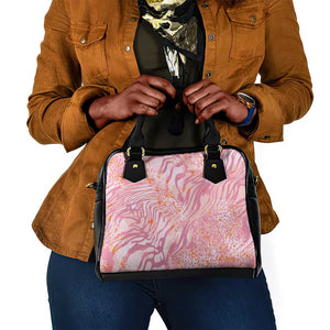 African Zebra Leopard Pattern Shoulder Handbag Blush Savannah