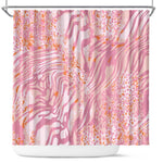 African Zebra Leopard Pattern Shower Curtain Blush Savannah