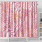 African Zebra Leopard Pattern Shower Curtain Blush Savannah