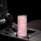 African Zebra Leopard Pattern Skinny Tumbler Blush Savannah
