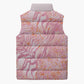 African Zebra Leopard Pattern Sleeveless Puffer Jacket Blush Savannah