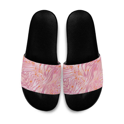 African Zebra Leopard Pattern Slide Sandals Blush Savannah