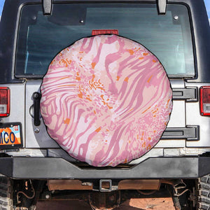African Zebra Leopard Pattern Spare Tire Cover Blush Savannah