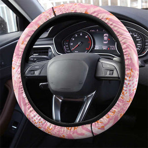 African Zebra Leopard Pattern Steering Wheel Cover Blush Savannah