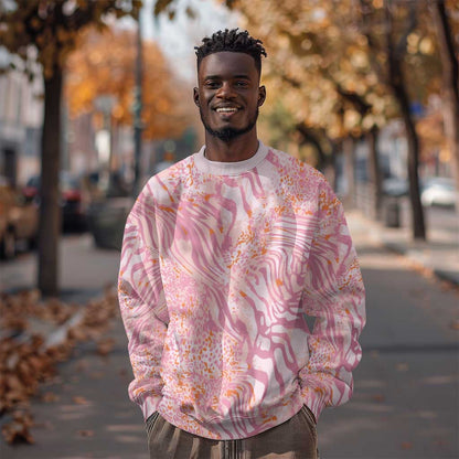 African Zebra Leopard Pattern Sweatshirt Blush Savannah