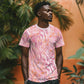 African Zebra Leopard Pattern T shirt Blush Savannah