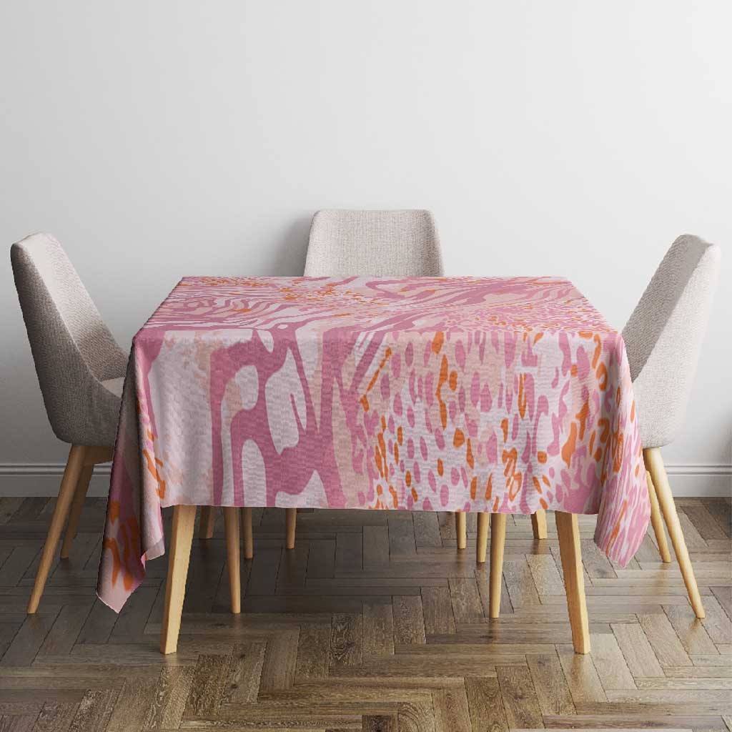 African Zebra Leopard Pattern Tablecloth Blush Savannah
