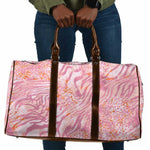 African Zebra Leopard Pattern Travel Bag Blush Savannah