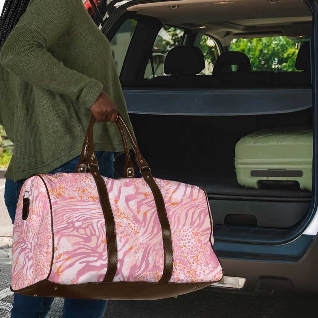 African Zebra Leopard Pattern Travel Bag Blush Savannah